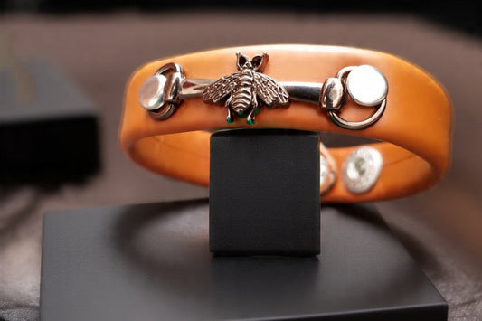 "Queen Bee Luxe: Bold Elegance in Leather & Silver"