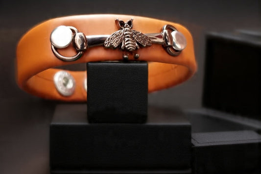 "Queen Bee Luxe: Bold Elegance in Leather & Silver"